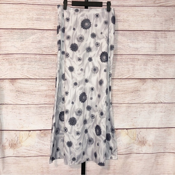 Vintage 90s Street Code Flower Print Maxi Skirt Size 9/10 - Picture 1 of 8